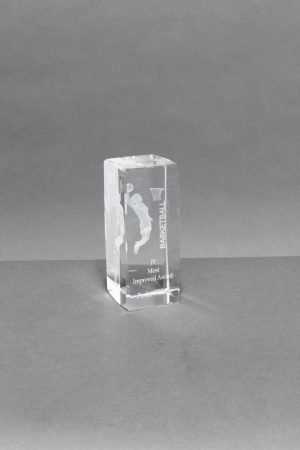 3D Sports Crystal Block with Laser Etching