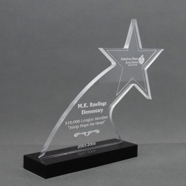 Acrylic Shooting Star on Black Base