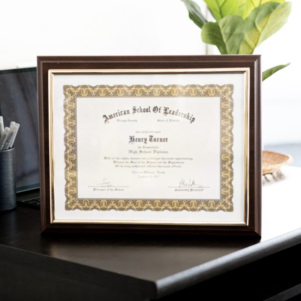 Gold Frame Certificate Plaque