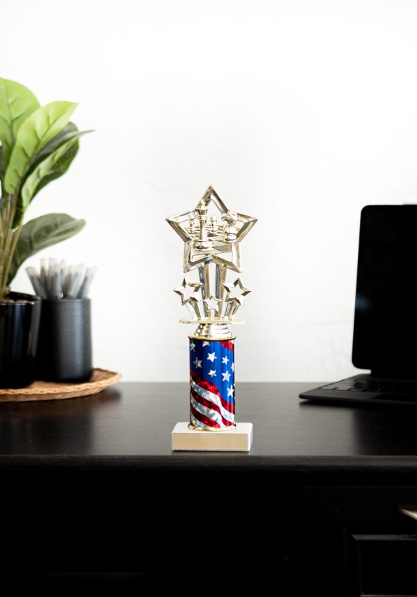 9  Star Themed Figure with Round Column Trophy 3