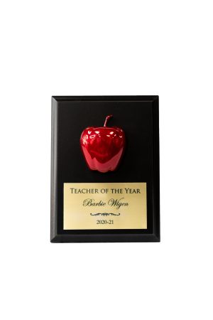 Gold Black Plate w Red Apple Plaque Mount 1 scaled
