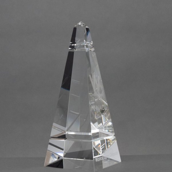 Optic Crystal Faceted Obelisk