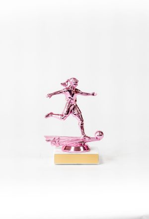 Pretty in Pink Female Soccer Figure Trophy 1 scaled