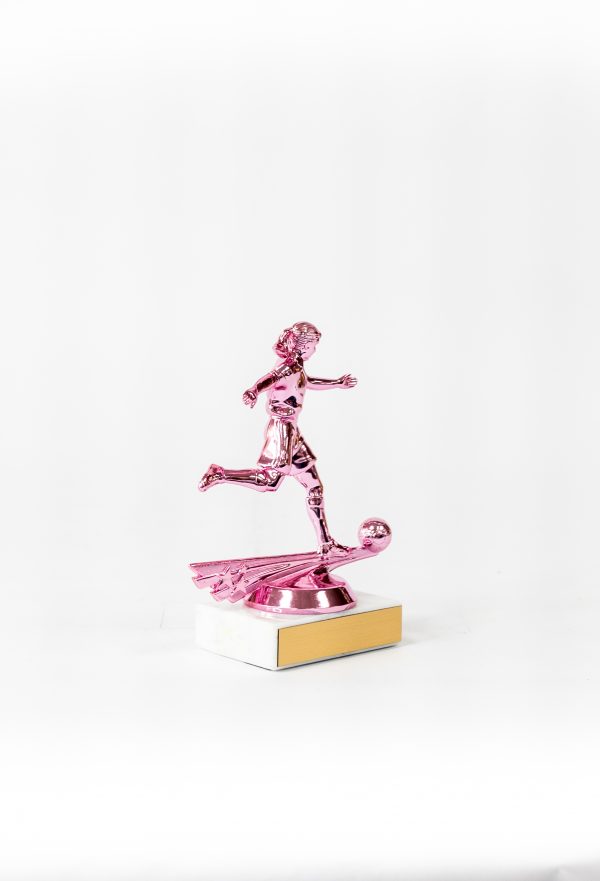 Pretty in Pink Female Soccer Figure Trophy 2 scaled