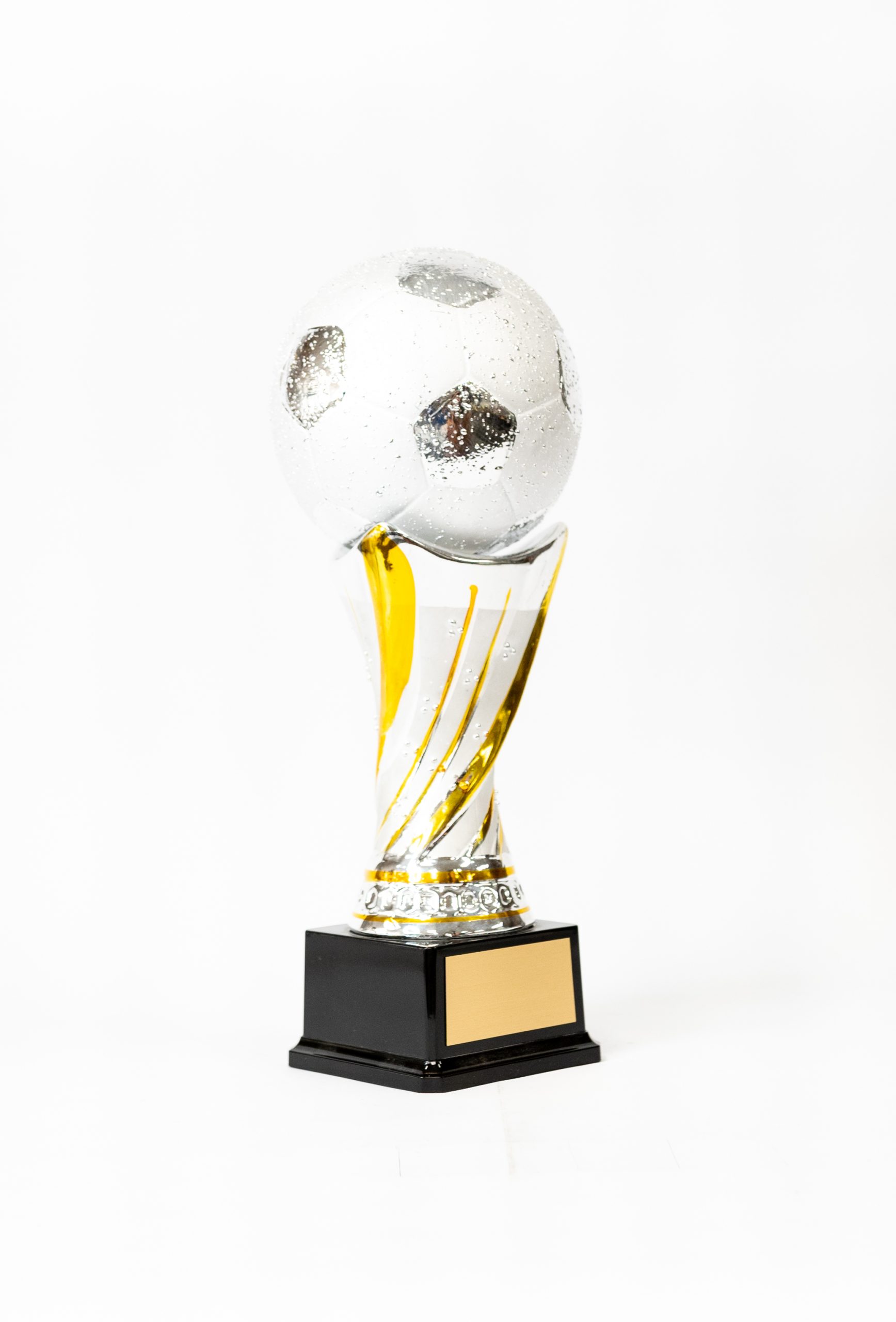 FOOTBALL SOCCER TROPHY 3 SIZES AVAILABLE ENGRAVED FREE PLAYER GOAL SILVER RESIN 