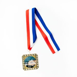 Square Medal with 2  Logo Discs