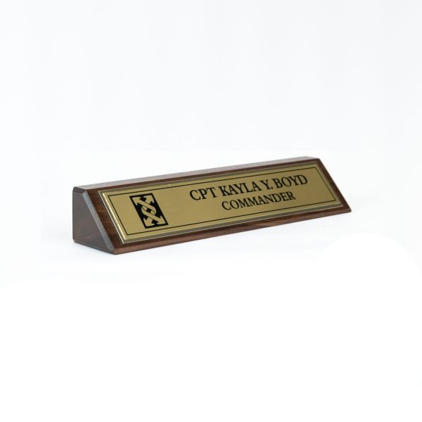 Walnut Desk Wedge with Sublimated Plate