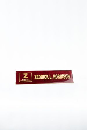 2 X9.75 Rosewood Desk Name Wedge w Brass Bottom and Gold Paint Fill 1 scaled