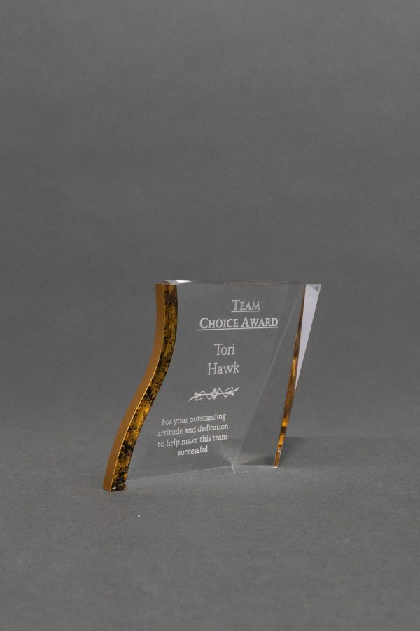 4  Gold Clear Acrylic Paperweight 02