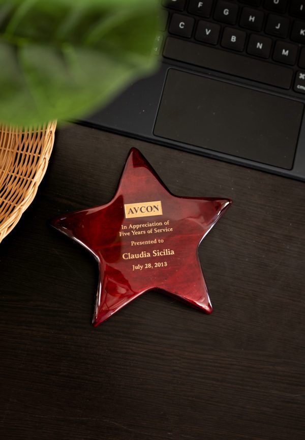 5.5  Rosewood Star Paperweight with Paint Fill 2 scaled