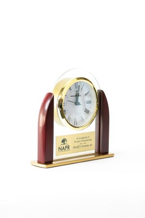 Rosewood and Glass Alarm Clock