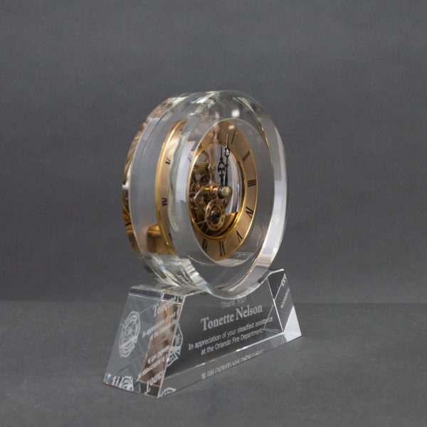 Crystal Clock with Gold Accents