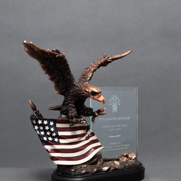 Eagle on Flag with Glass Insert Award