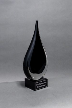 Black Teardrop Award with Paint Fill