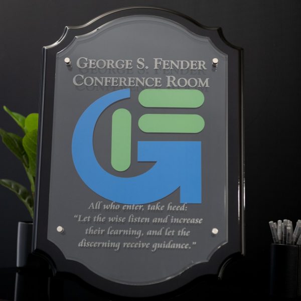Black Piano Finish Scalloped Board with Raised Acrylic