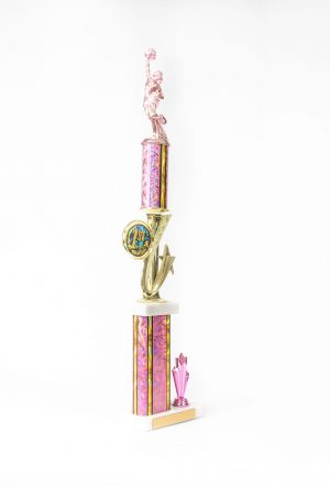 Pretty in Pink Series Round and Wide Column Trophy