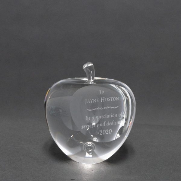 Crystal Apple Paperweight