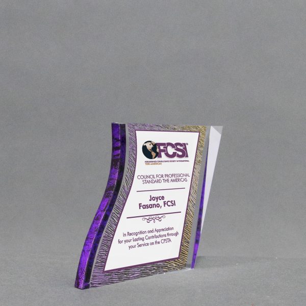Purple Acrylic Paperweight