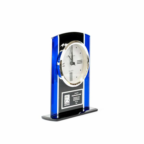 Black and Blue Glass Clock