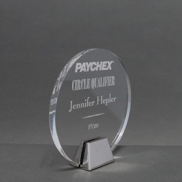 Acrylic Circle Award on Chrome Base