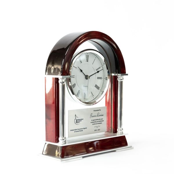 Rosewood Skeleton Mantle Clock