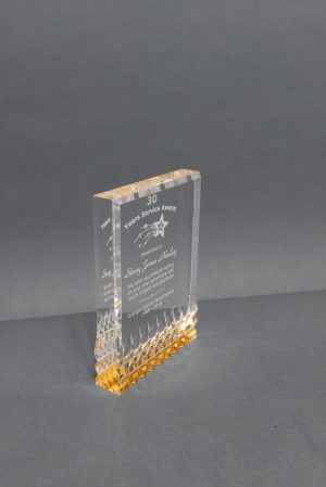 Acrylic Block with Gold Reflective Bottom