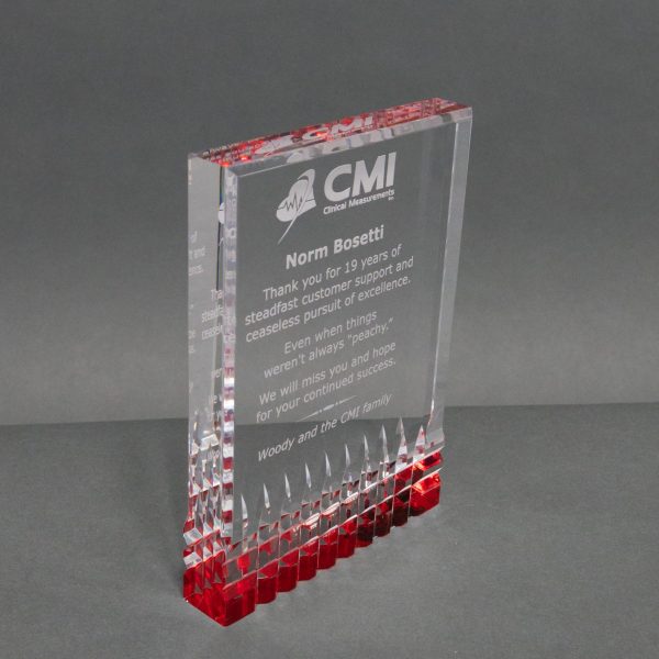 Acrylic Block with Red Reflective Bottom