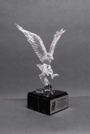 Acrylic Eagle on Black Marble Base