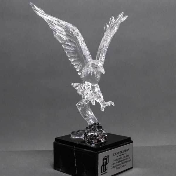 Acrylic Eagle on Black Marble Base
