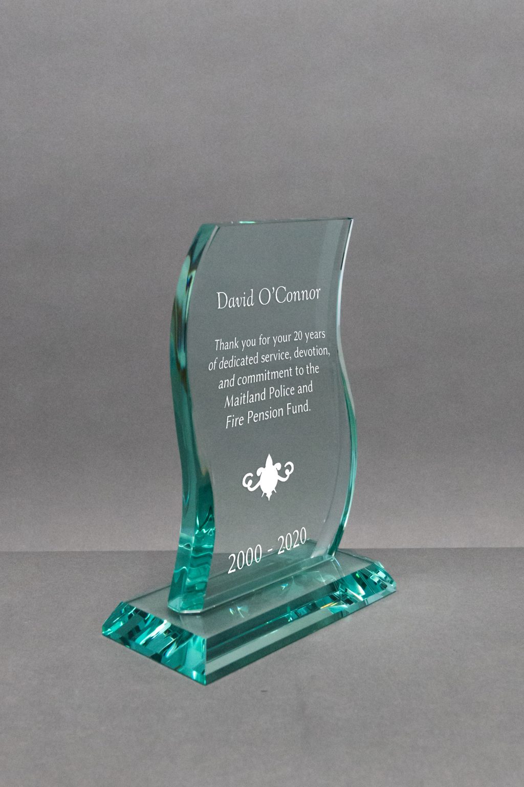 Jade Glass Wave Award United Trophy