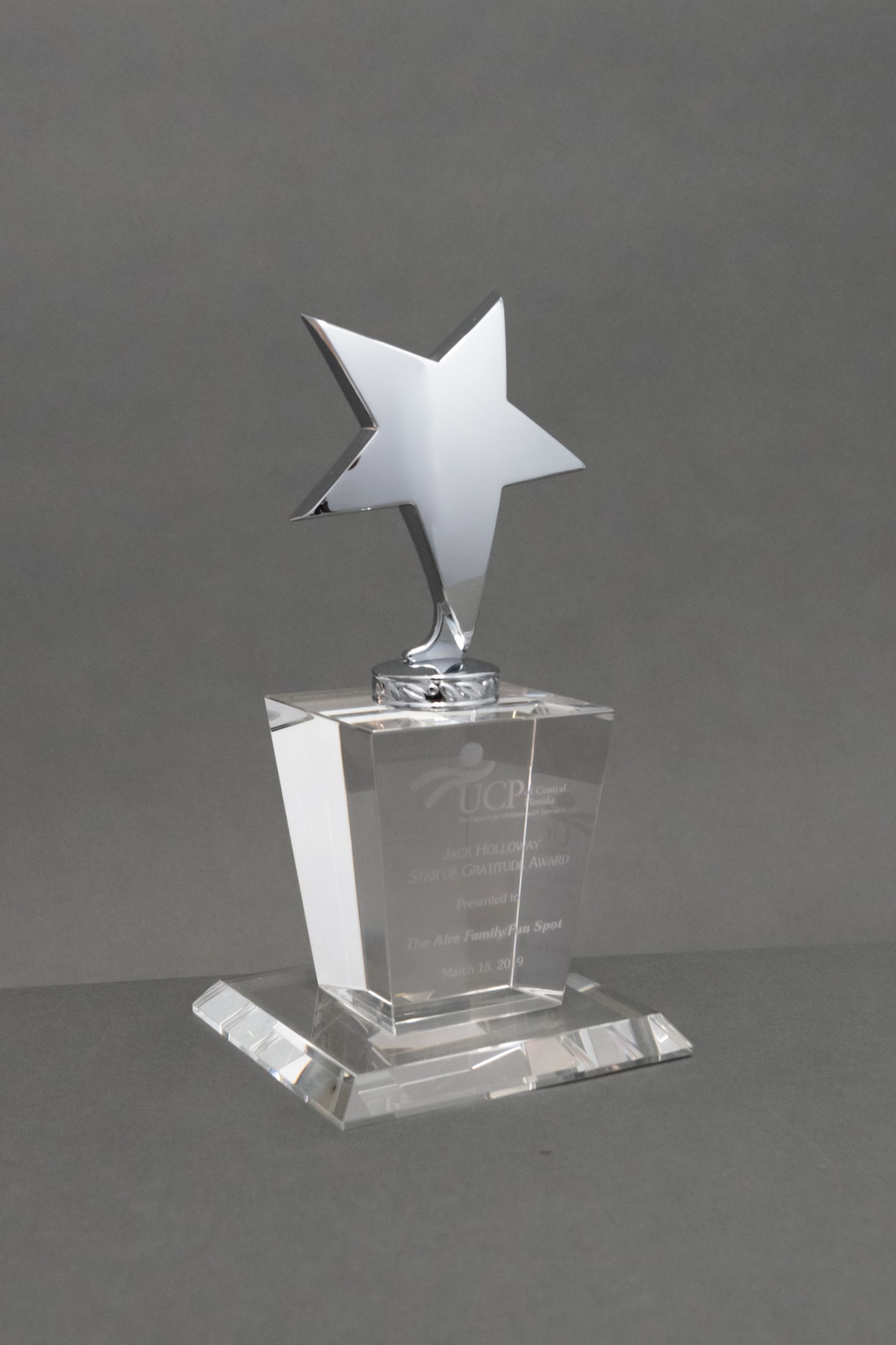Go-Kart Trophy Award 8in Grey Silver Glass Plaque FREE Engraving 