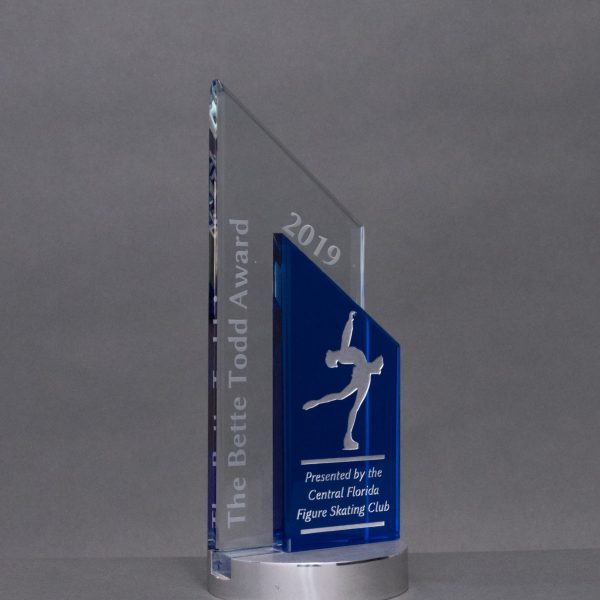 Blue and Clear Crystal Pinnacle Award