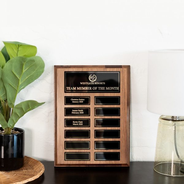 Walnut Perpetual Plaque with Magnetic Plates