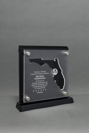Acrylic Clear Blk Florida Cut Out Stand Up Plaque 01 scaled