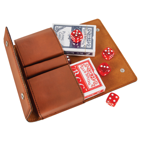 Leatherette Card and Dice Set