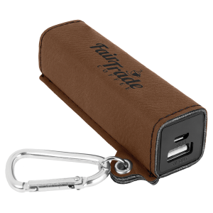 Leatherette Power Bank with Carabiner 1