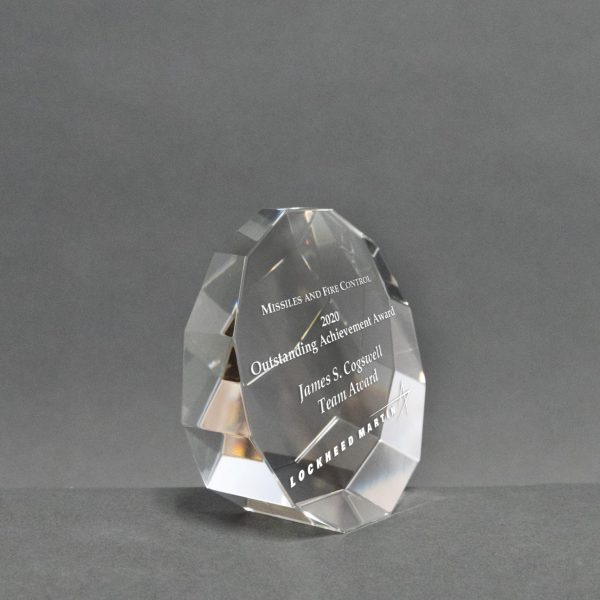 Slanted Flat Edge Crystal Paperweight