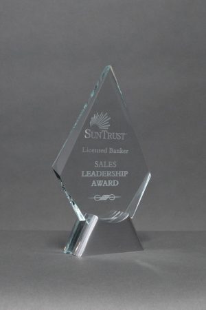 Starphire Award Clear Crystal w Silver Base 01