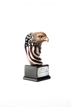 Eagle Resin Head with American Flag